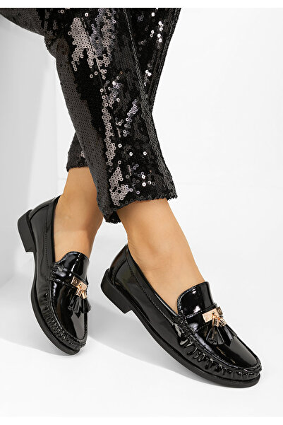 B T Shoes Černé dámské mokasíny Dallas