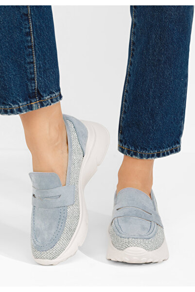 B T Shoes Μοκασίνια με πλατφόρμα Almata μπλε