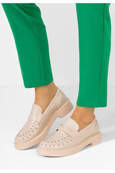 B T Shoes Béžové mokasíny dámske Kristeen