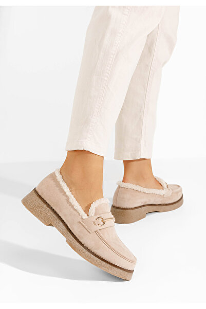 B T Shoes Béžové dámské mokasíny Danissa
