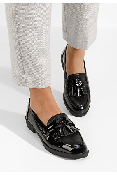 B T Shoes Women's black Luciara patent leather loafers