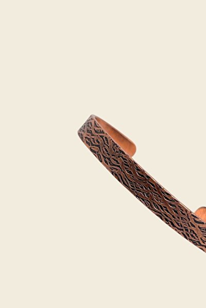 Sevilgülgünfinecrafts Pure Copper Carved Unisex Bracelet