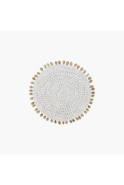 JASMIN CONCEPTS Örgülü Deniz Kabuklu Beyaz Yuvarlak Amerikan Servis