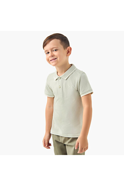 Juniors Solid Polo T-shirt with Short Sleeves