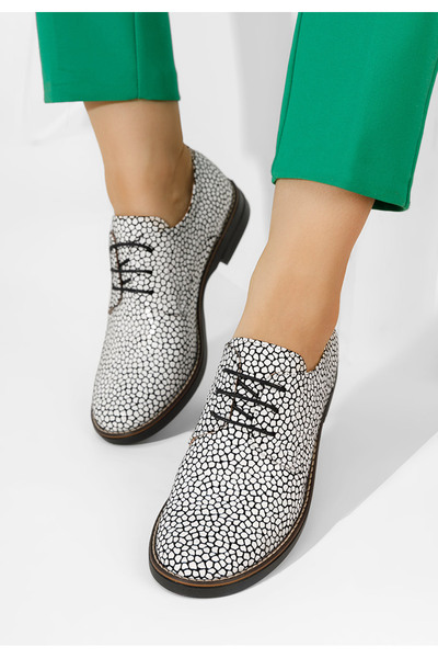 B T Shoes Otivera V4 white leather derby shoes