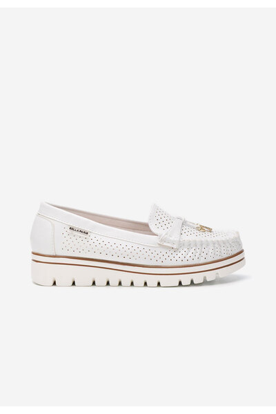B T Shoes μοκασινια καλοκαιρινα Manise V4 λευκά