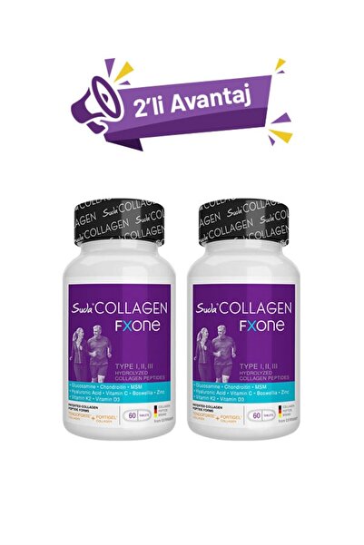 Suda Collagen Fxone Collagen 60 Tablet 2'lü Paket ( Kolajen -MSM - Glukozamin - Kondroitin - Akgünlük ekstresi )