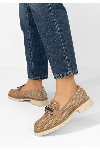 B T Shoes Camelové dámské mokasíny Cornelia