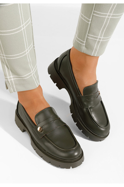 B T Shoes Zelené mokasíny dámske Airesa