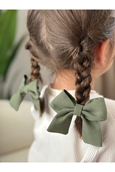 SOFT İkili kız çocuk fiyonk toka yeşil