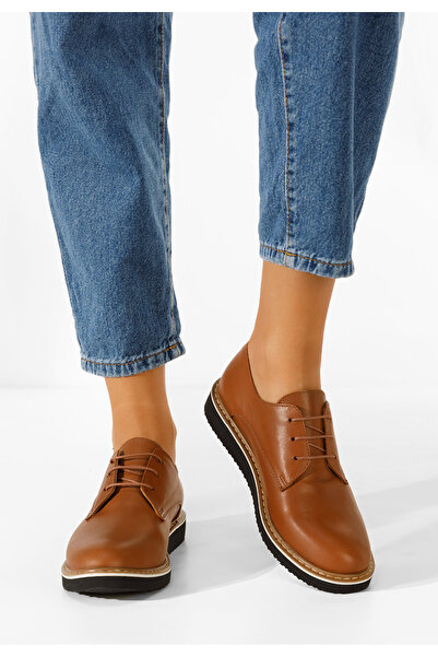 B T Shoes Casilas camel leather derby shoes