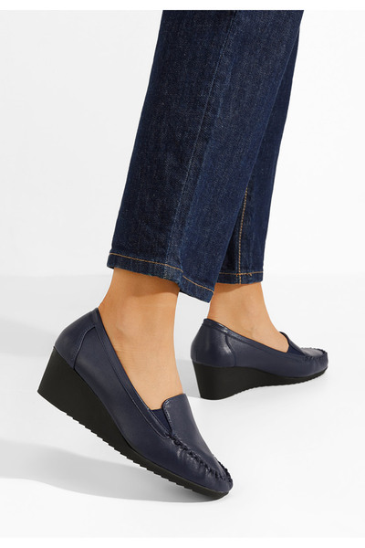 B T Shoes Tmavomdoré dámske mokasíny na platforme Alpha
