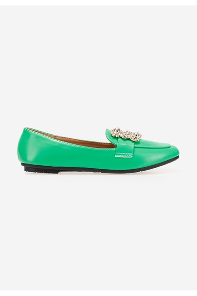 B T Shoes Elegant women's green Gialla loafers