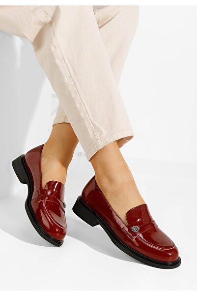 B T Shoes Bordové loafers mokasíny Grapila