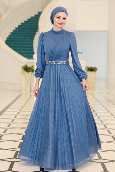 Raika Moda Parıltılı Dila Tesettür Büyük Beden Abiye