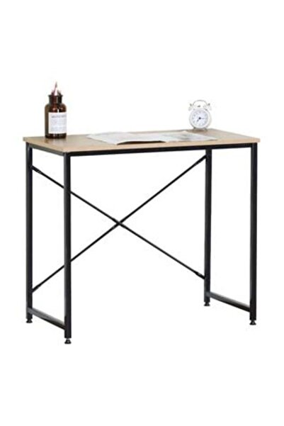 dalip Birou metalic cu suprafață din lemn de stejar 80 x 40 x 70 cm