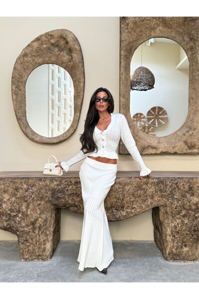 Cistern İstanbul Γυναικείο Σετ Ζακέτα με Λεπτομέρειες στα Κουμπιά και Μπλούζα...