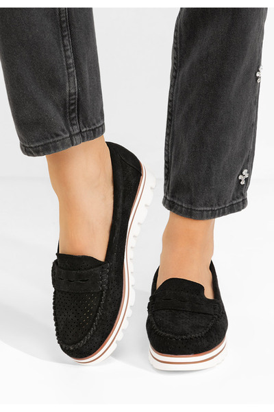 B T Shoes Μοκασίνια γυναικεια Manise μαύρα