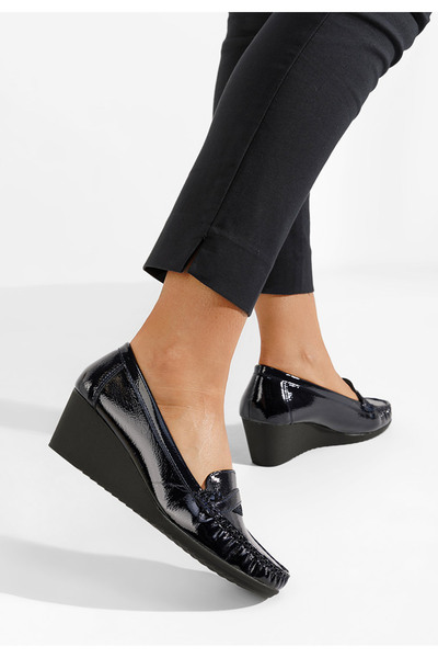 B T Shoes Μοκασίνια με πλατφόρμα Saina Νειβι