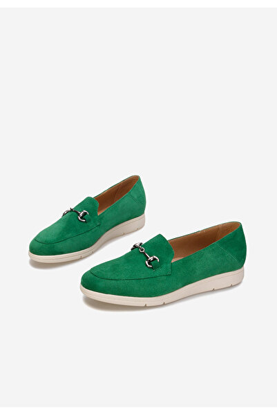 B T Shoes Zelené dámské kožené mokasíny Elvia V2