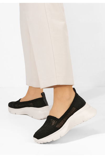 B T Shoes Černé mokasíny na platformě Willena