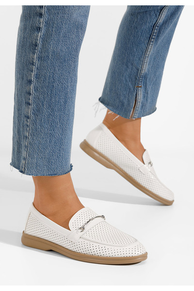 B T Shoes Biele mokasíny dámske Morvana V2