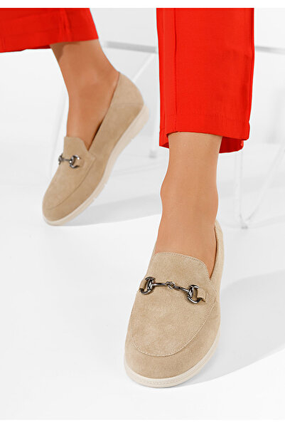 B T Shoes Μοκασίνια γυναικεια δερματινα Elvia V2 μπεζ