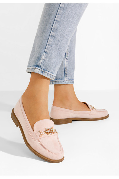 B T Shoes Růžové dámské mokasíny Almatea
