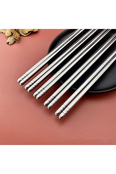 HediyeFilesi Metal Chopstick 10 Pairs Stainless Steel Chinese Chopstick Chopsticks 10 Pairs