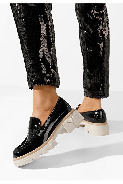 B T Shoes Women's patent leather loafers Lerina V3 black