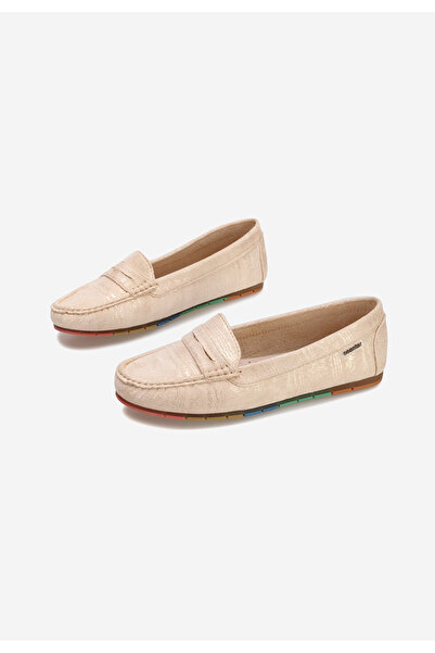 B T Shoes Béžové dámské mokasíny Tamina