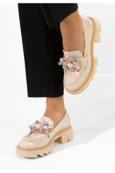 B T Shoes Mocasini dama lacuiti Lerina V4 bej