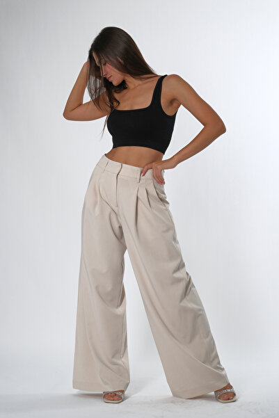 ABBRA Women's Extra Wide Leg Adjustable Pants