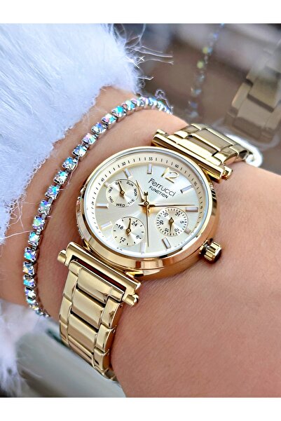 Ferrucci FUNCTION GOLD KADIN METAL KOL SAATİ