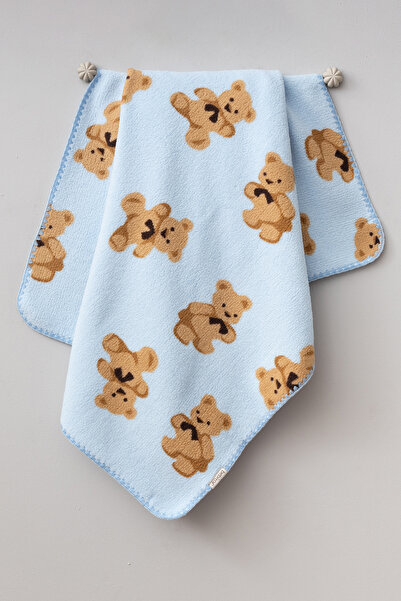 Bebitof My Baby Kumsal Teddy Bear Patterned Velsoft Blanket 90/100