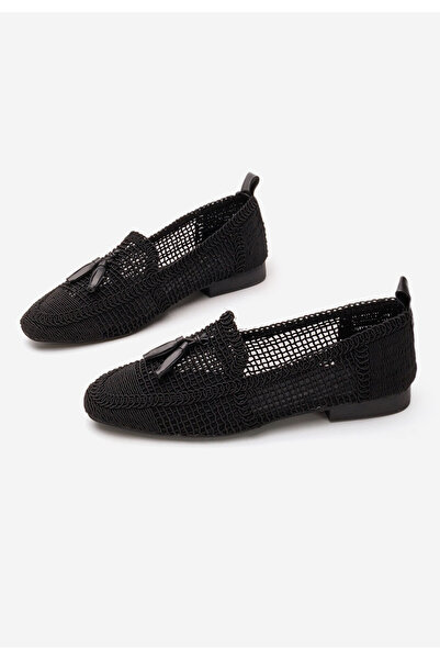 B T Shoes Čierne dámske letné mokasíny Sylvia