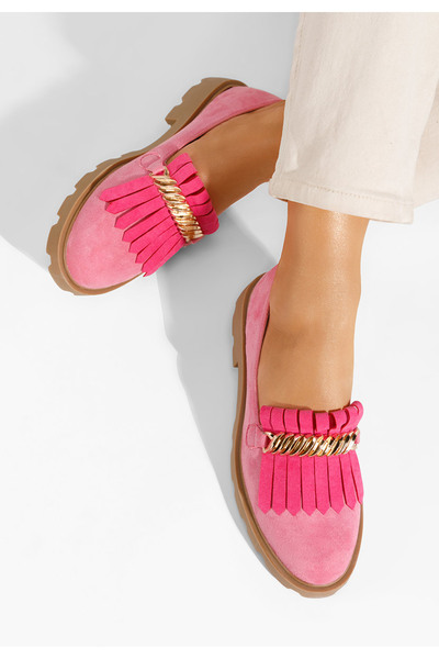 B T Shoes Fuchsiové mokasíny dámské Kanesha