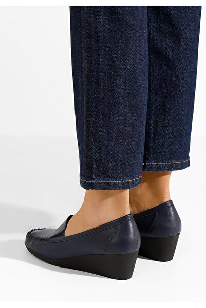 B T Shoes Tmavomdoré dámske mokasíny na platforme Alpha