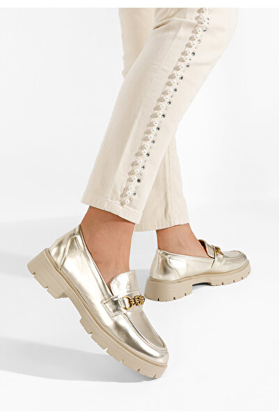 B T Shoes Zlaté mokasíny dámské Catriela