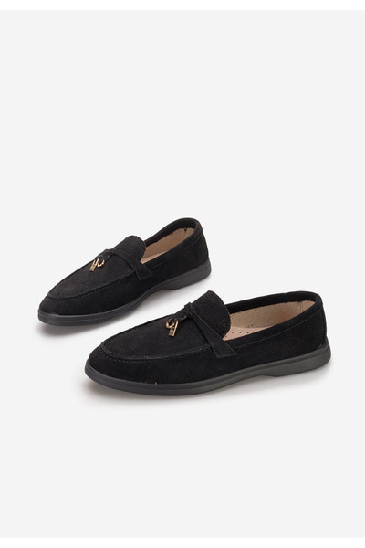 B T Shoes Černé dámské letní mokasíny Maceira