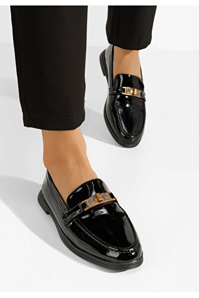 B T Shoes Černé loafers mokasíny Nisala