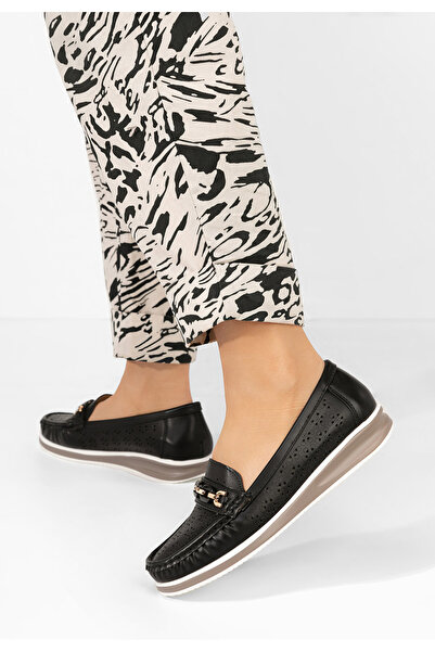 B T Shoes Černé dámské mokasíny Sharmaine