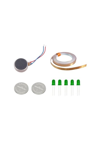 Fapatech Bakır Folyo İletken Bant ,Cr2032 Pil ,5mm LED, Titreşim Motoru -Etki...