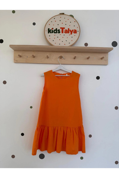 kidstalya فستان قطني برتقالي