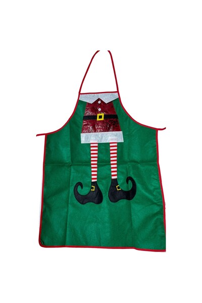 dalip Christmas Apron, Dalip, with Elf Pattern, Green, For Adults, Polyester