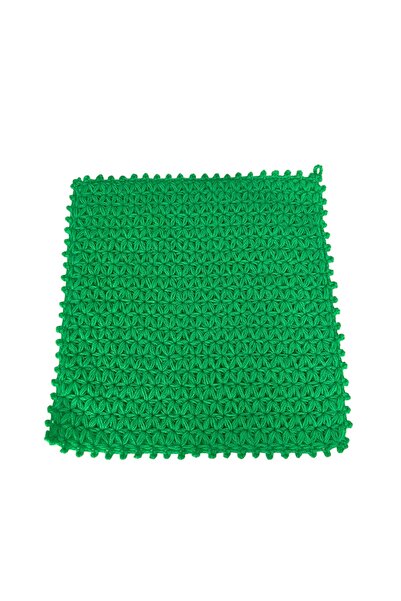 Pafuli منشفة حمام مربعة محبوكة يدويًا على شكل نجمة باللون الأخضر الفسفوري