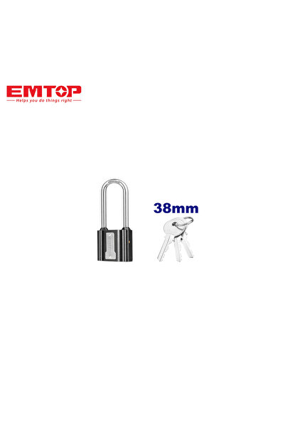 EMTOP 38mm Long Iron Safety Padlock - Rust and Water Resistant