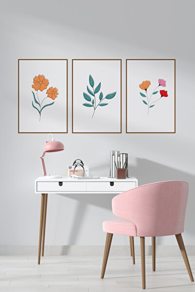 Akıllı Kağıt Statik Tutunma Özellikli Tablo - Poster Çiçek (Model- 45)