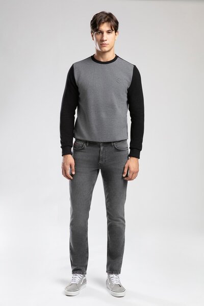 Lee Cooper Diagonal Erkek O Yaka Sweatshirt Siyah