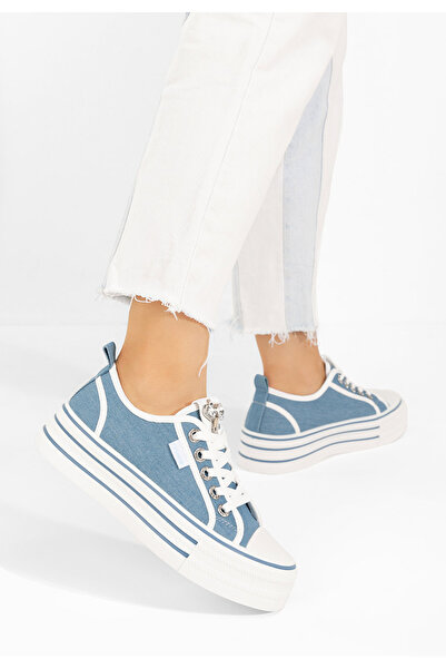 B T Shoes Modré dámské plátěné tenisky Charita